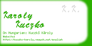 karoly kuczko business card